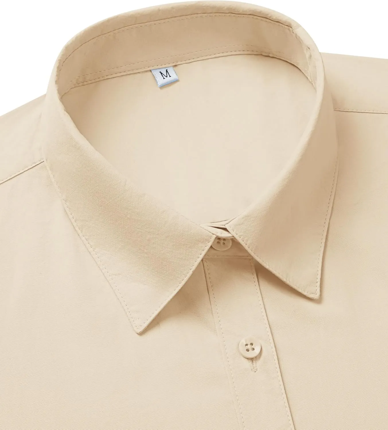siliteelon Dress Shirts for Women Short Sleeve Cotton Button Down Shirt Basic Button Up Shirt Collared Shirts Work Shirt