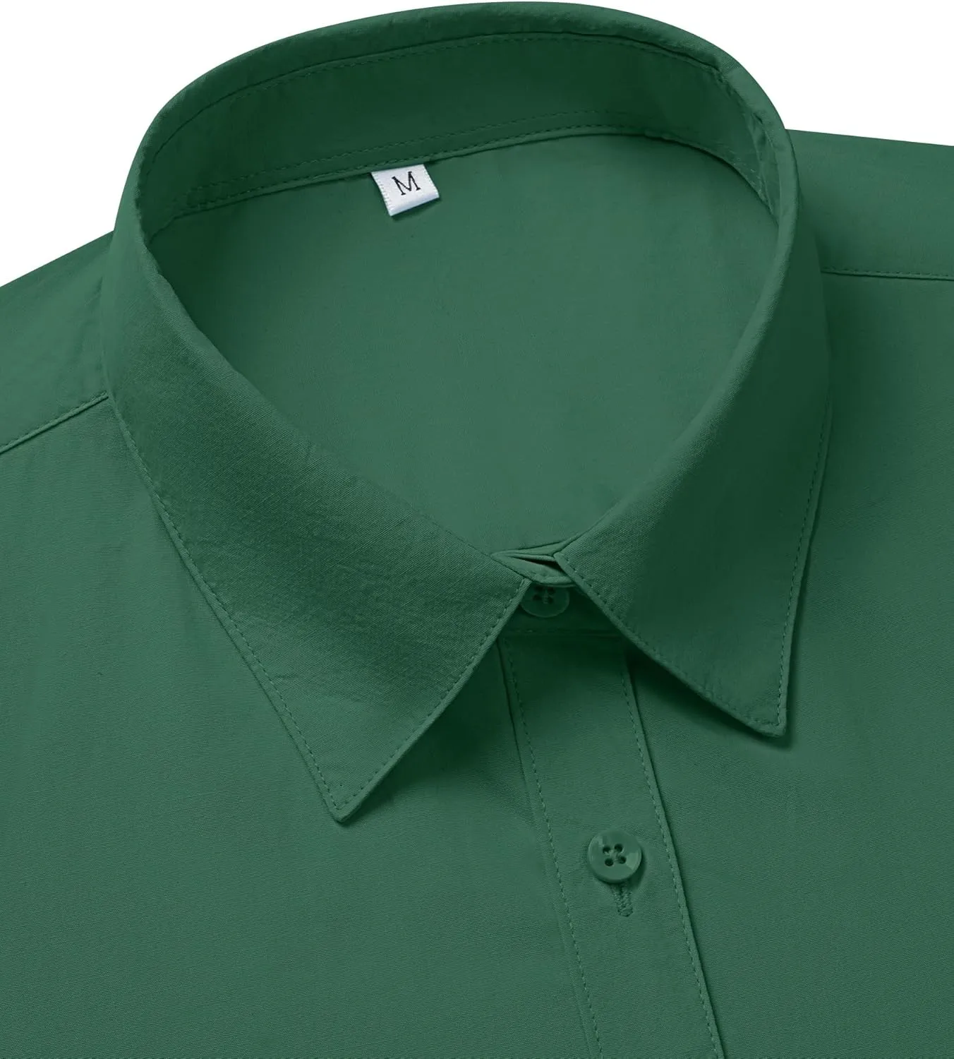 siliteelon Dress Shirts for Women Short Sleeve Cotton Button Down Shirt Basic Button Up Shirt Collared Shirts Work Shirt
