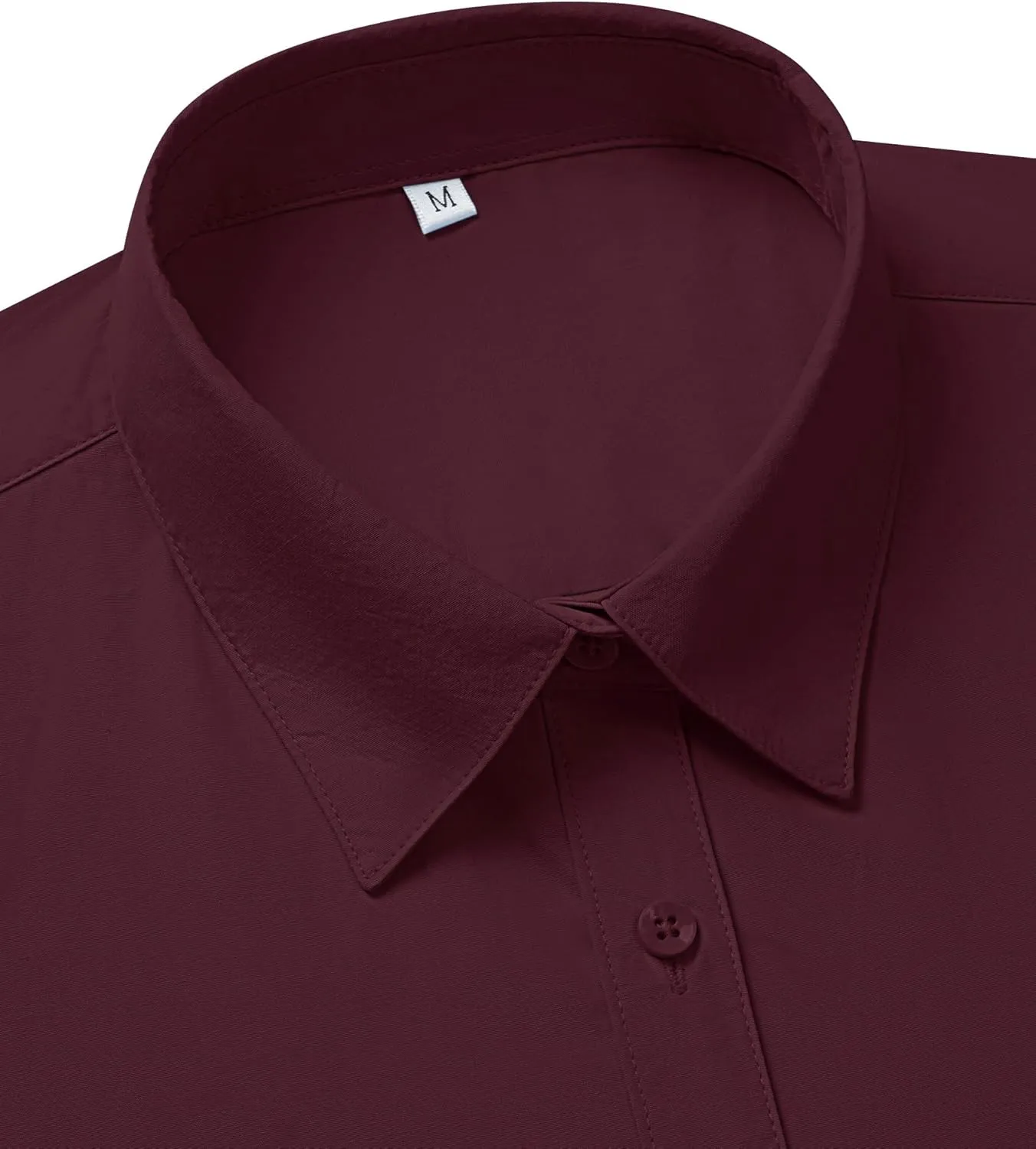 siliteelon Dress Shirts for Women Short Sleeve Cotton Button Down Shirt Basic Button Up Shirt Collared Shirts Work Shirt