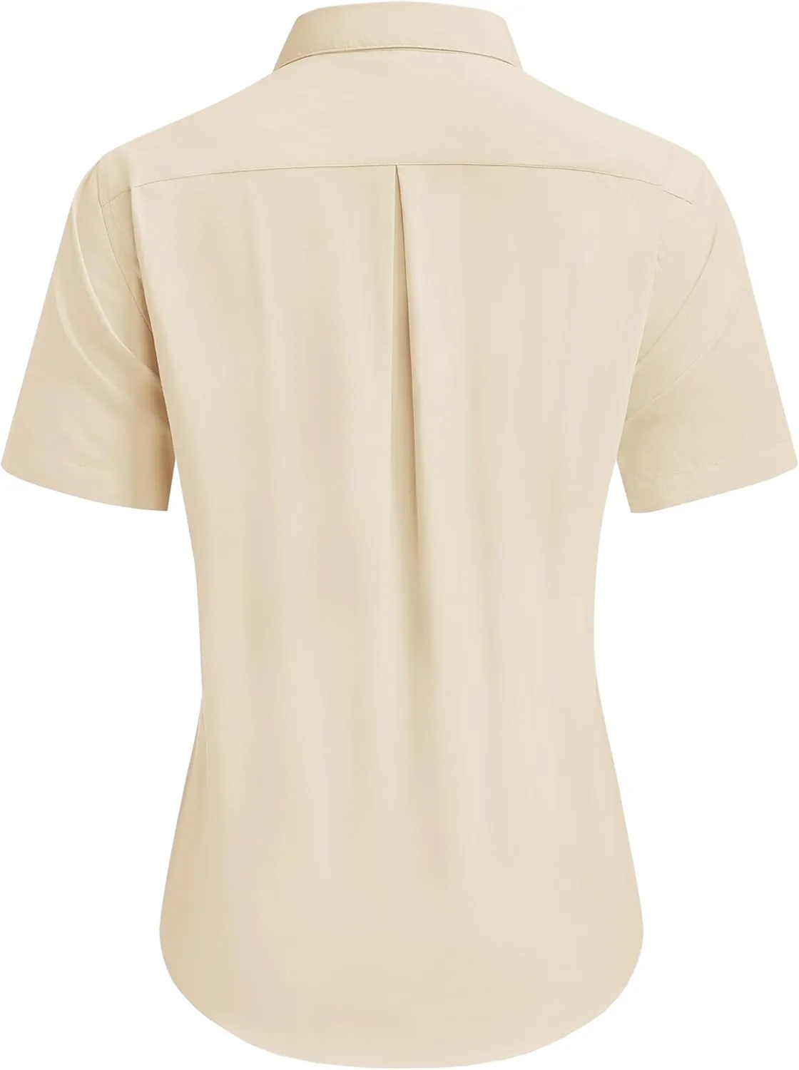 siliteelon Dress Shirts for Women Short Sleeve Cotton Button Down Shirt Basic Button Up Shirt Collared Shirts Work Shirt
