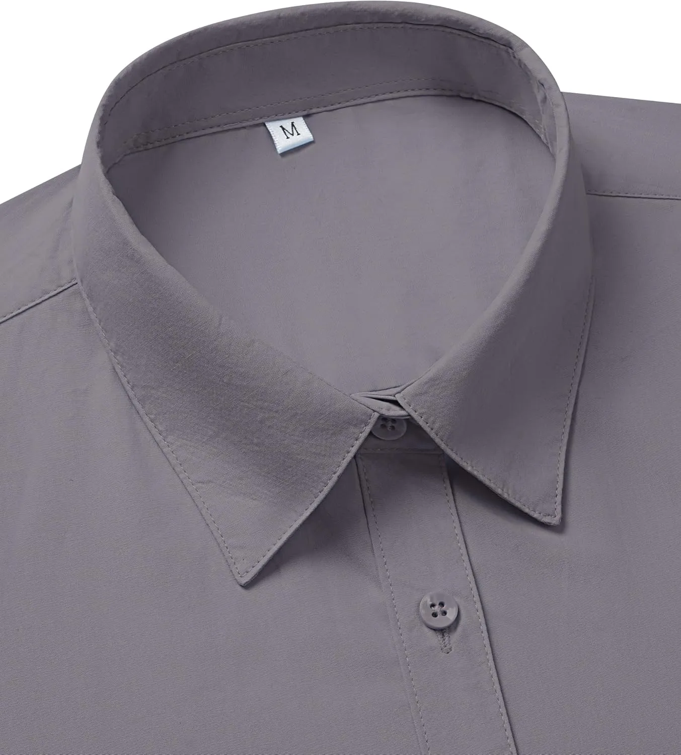 siliteelon Dress Shirts for Women Short Sleeve Cotton Button Down Shirt Basic Button Up Shirt Collared Shirts Work Shirt