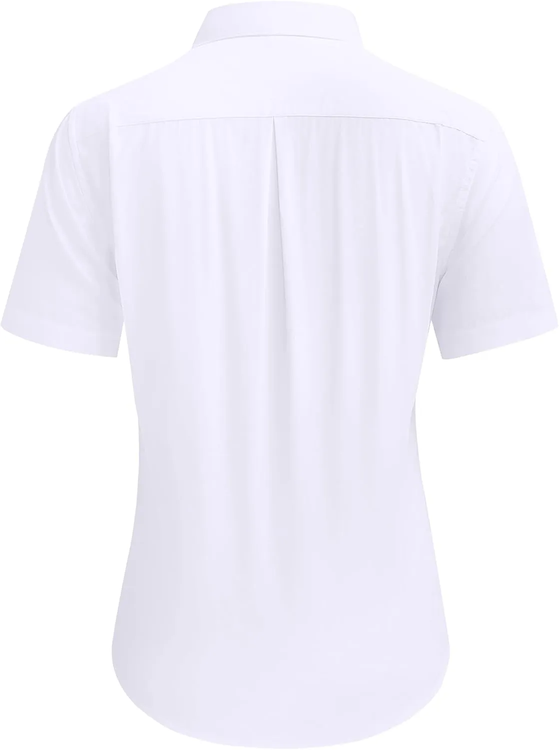 siliteelon Dress Shirts for Women Short Sleeve Cotton Button Down Shirt Basic Button Up Shirt Collared Shirts Work Shirt