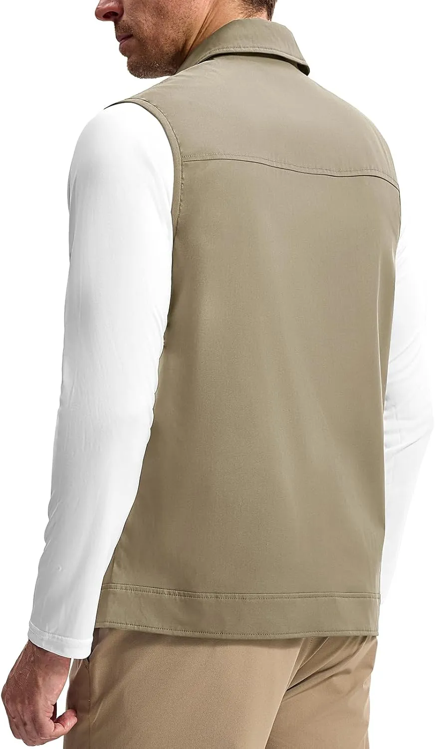 TBMPOY Men's Vest Casual Outerwear Lightweight 3 Zip Pockets Golf Sleeveless Jackets Summer Fall Full Zip Vest Travel