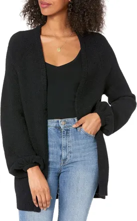 The Drop Women's Mirabelle Long Bell-Sleeve Open-Front Cozy Cardigan