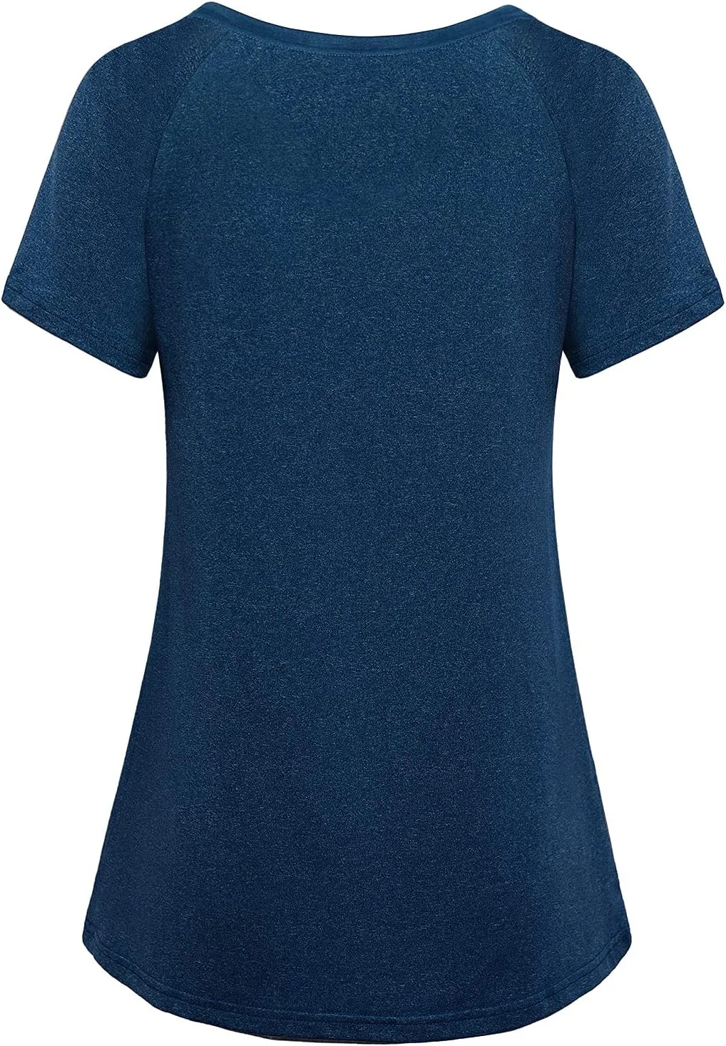 Vindery Women Quick-Dry Line Decor Front Yoga Workout Shirts Athletic Gym Loose Fit Tops