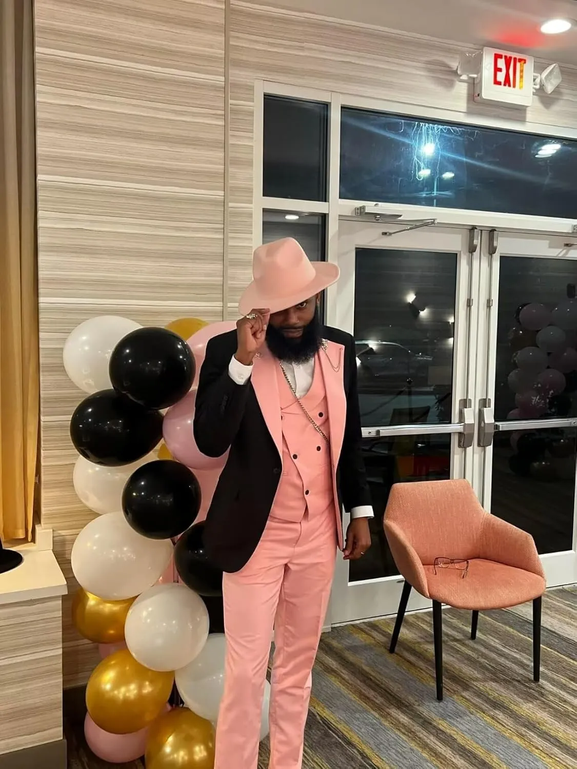 Wangyue 3 Piece Mens Tuxedo Suit Slim Fit Suits for Men Double Breasted Wedding Prom Tuxedos Blazer Vest Pants Sets 2025