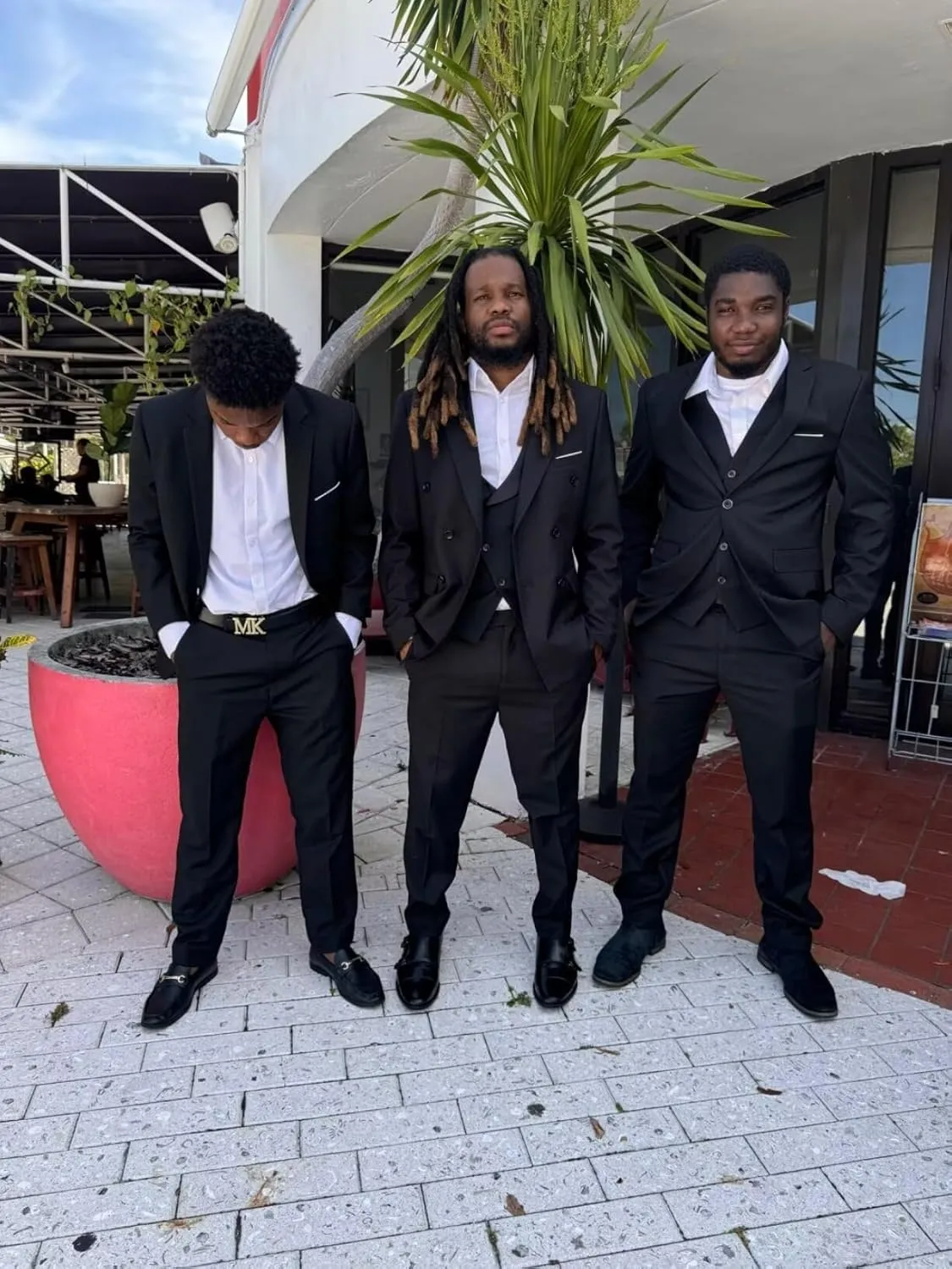 Wangyue 3 Piece Mens Tuxedo Suit Slim Fit Suits for Men Double Breasted Wedding Prom Tuxedos Blazer Vest Pants Sets 2025