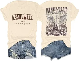 Women Country Music Shirts Nashville T Shirts Vintage Tennessee Country Concert Short Sleeve Tees Tops