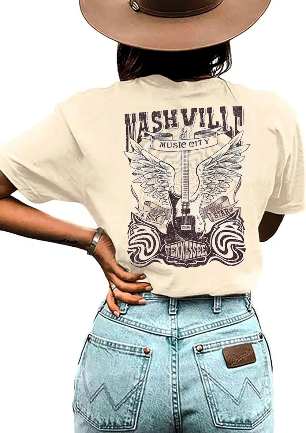 Women Country Music Shirts Nashville T Shirts Vintage Tennessee Country Concert Short Sleeve Tees Tops