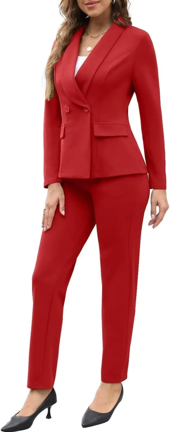 Women's Fall Business Pant Suit Long Sleeve Formal 2 Piece Blazer Set Casual Office Work Outfits 2024