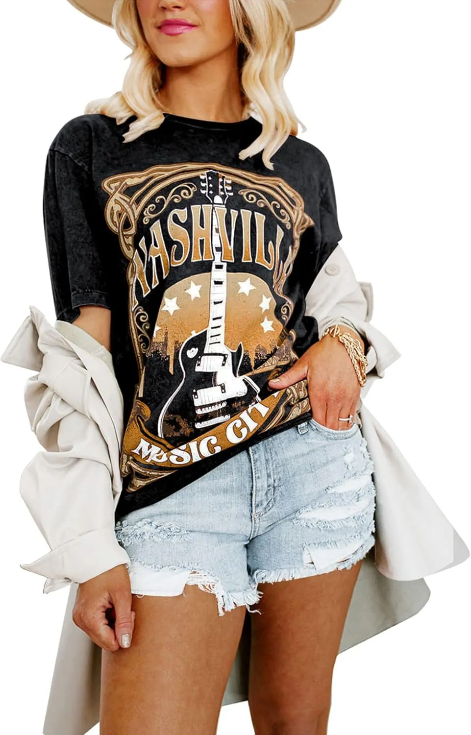 Womens Grunge Oversized Tshirt Shirts Boyfriend Baggy Crewneck Short Sleeve Graphic Tees for Women