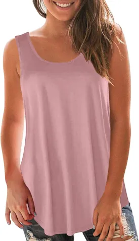 Women's Loose Summer Tank Tops Round Neck Sleeveless Going out Shirts Shirts Flowy Camisole Casual Basic Tee Top