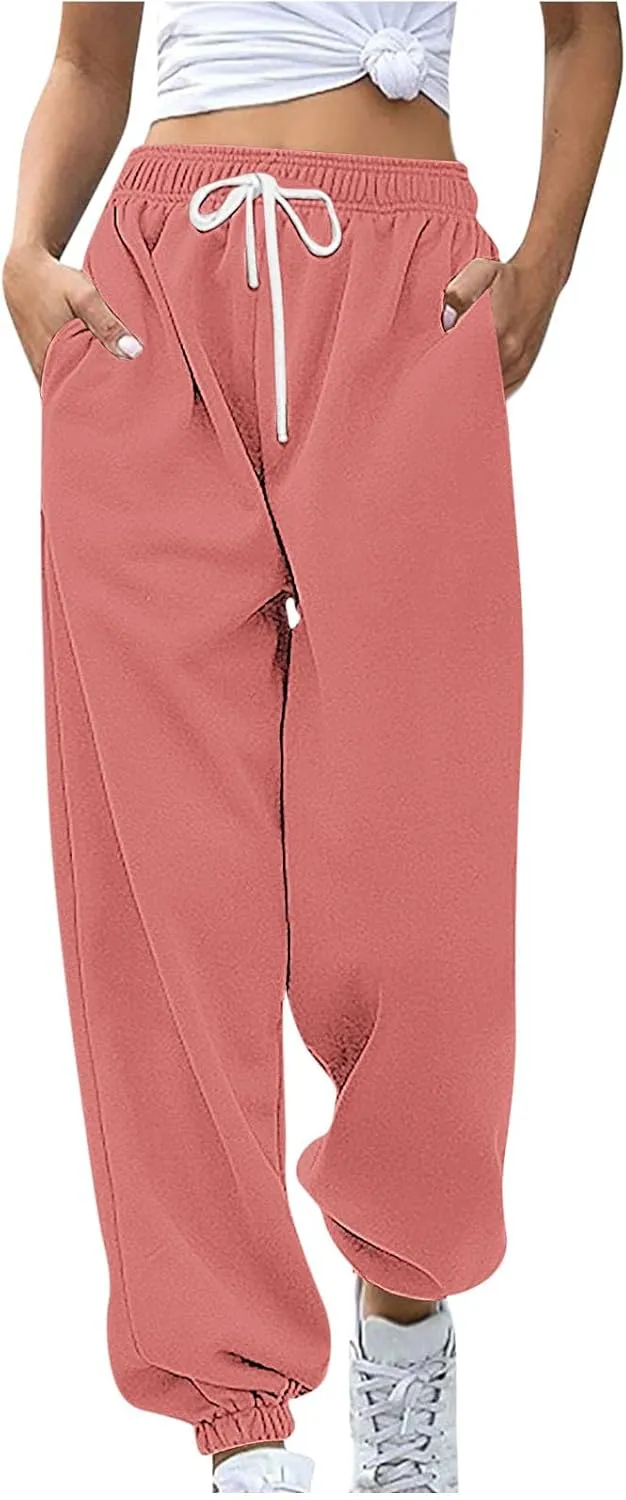 Womens Sweatpants 2024,High Waisted Baggy Sweatpants Joggers Sport Active Workout Jogger Pants with Pockets Trousers