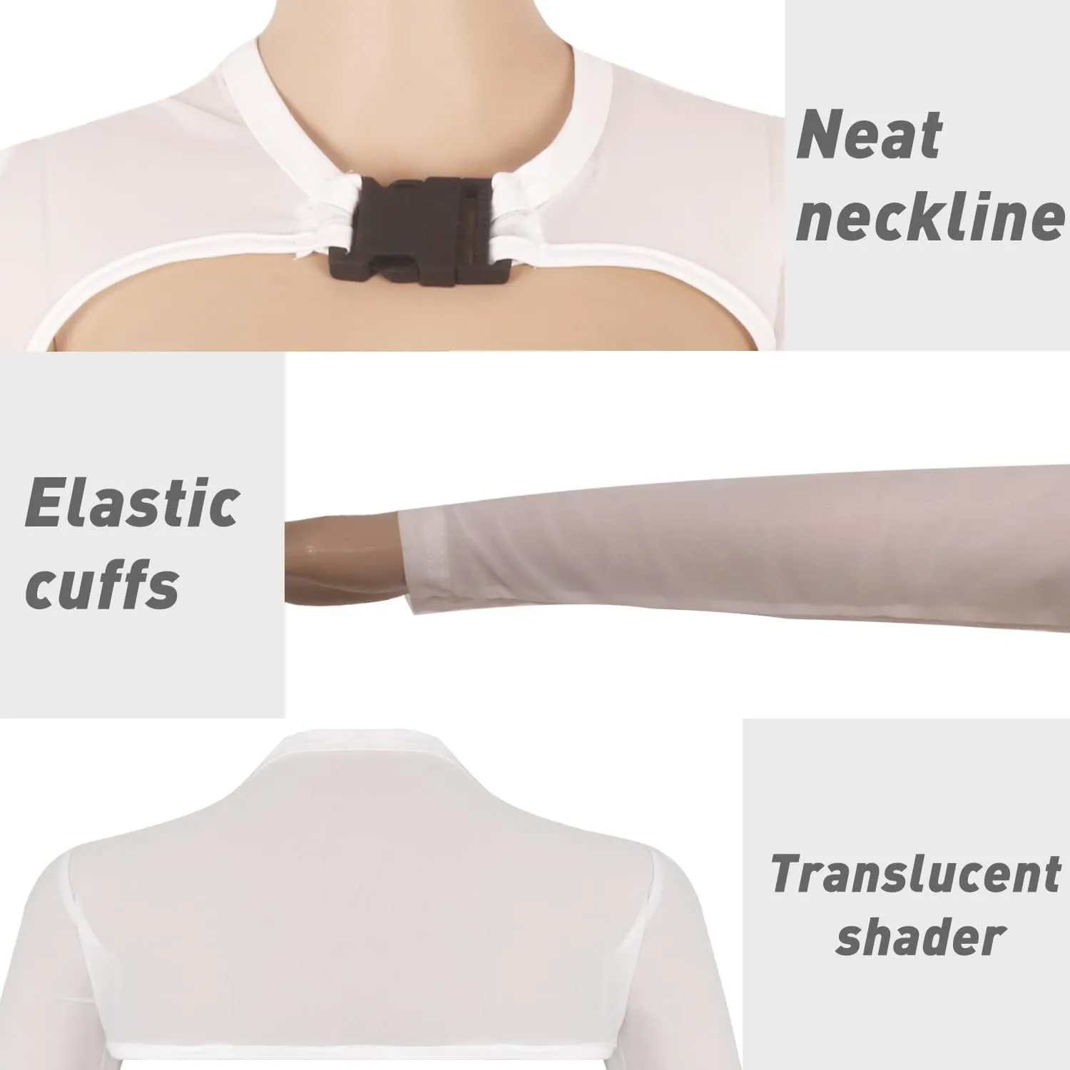 Ypser See Through Mesh Crop Top Sheer Open Front Shrug Fishnet Cover Ups with Buckle
