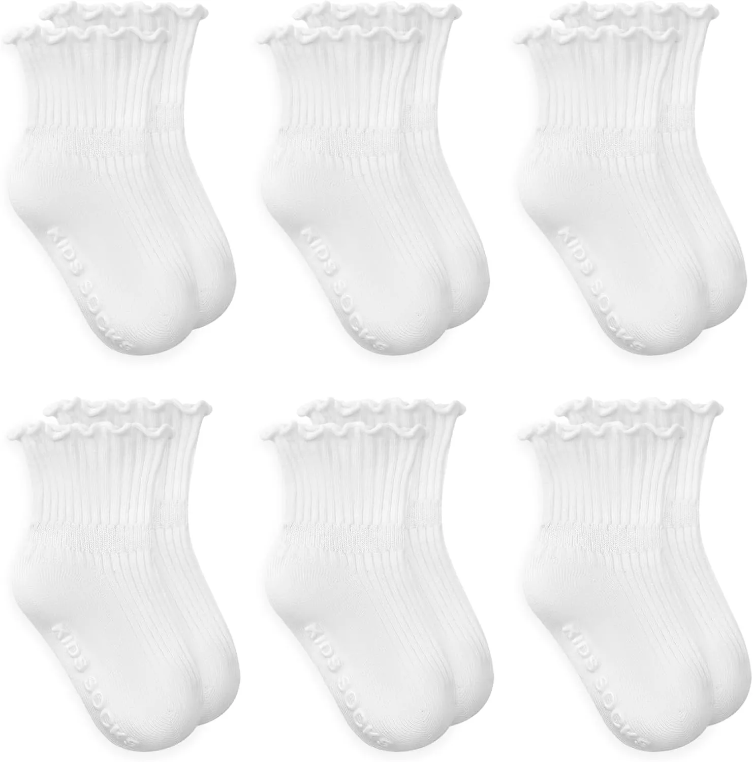Zando Baby Girl Socks Toddler Ruffle Socks Infant Newborn Cotton Non Slip Socks with Grips Frilly Dress Socks for Girls