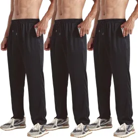 ZH 3-Pack Men's Mesh Jogger Pants, Comfortable Athletic Pants with Pockets for Active Wear, Lightweight & Breathable S-3XL