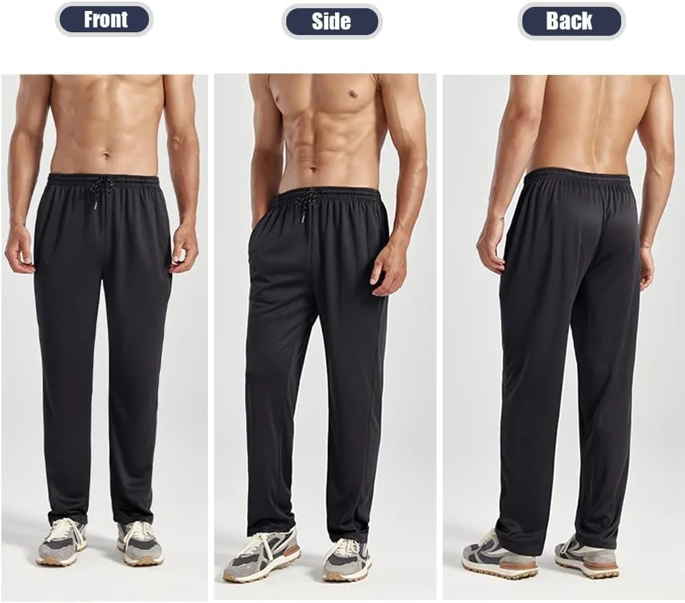 ZH 3-Pack Men's Mesh Jogger Pants, Comfortable Athletic Pants with Pockets for Active Wear, Lightweight & Breathable S-3XL