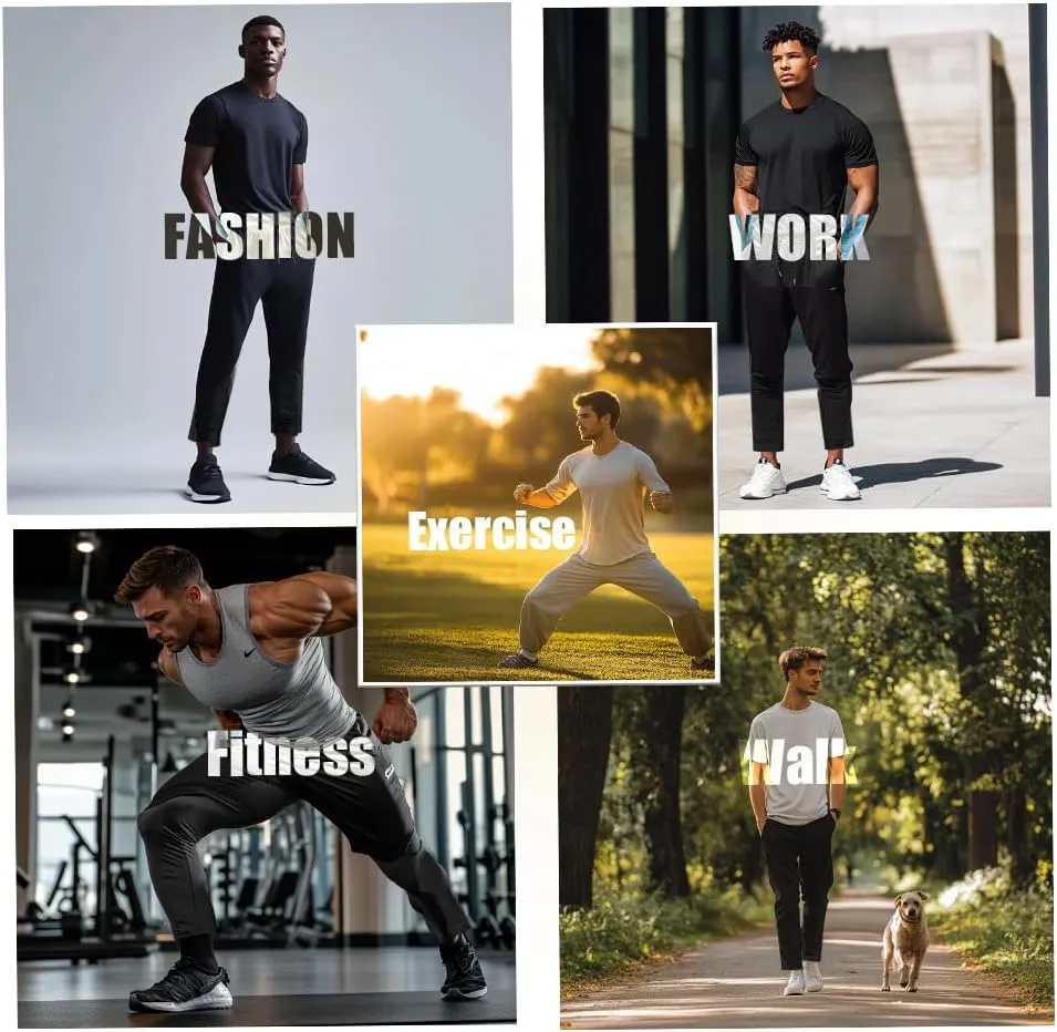 ZH 3-Pack Men's Mesh Jogger Pants, Comfortable Athletic Pants with Pockets for Active Wear, Lightweight & Breathable S-3XL