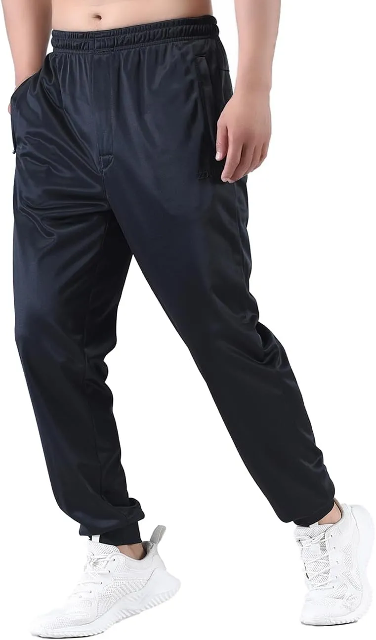 Zoulee Men's Zipper Fly Joggers Athletic Track Pants for Workout and Commute