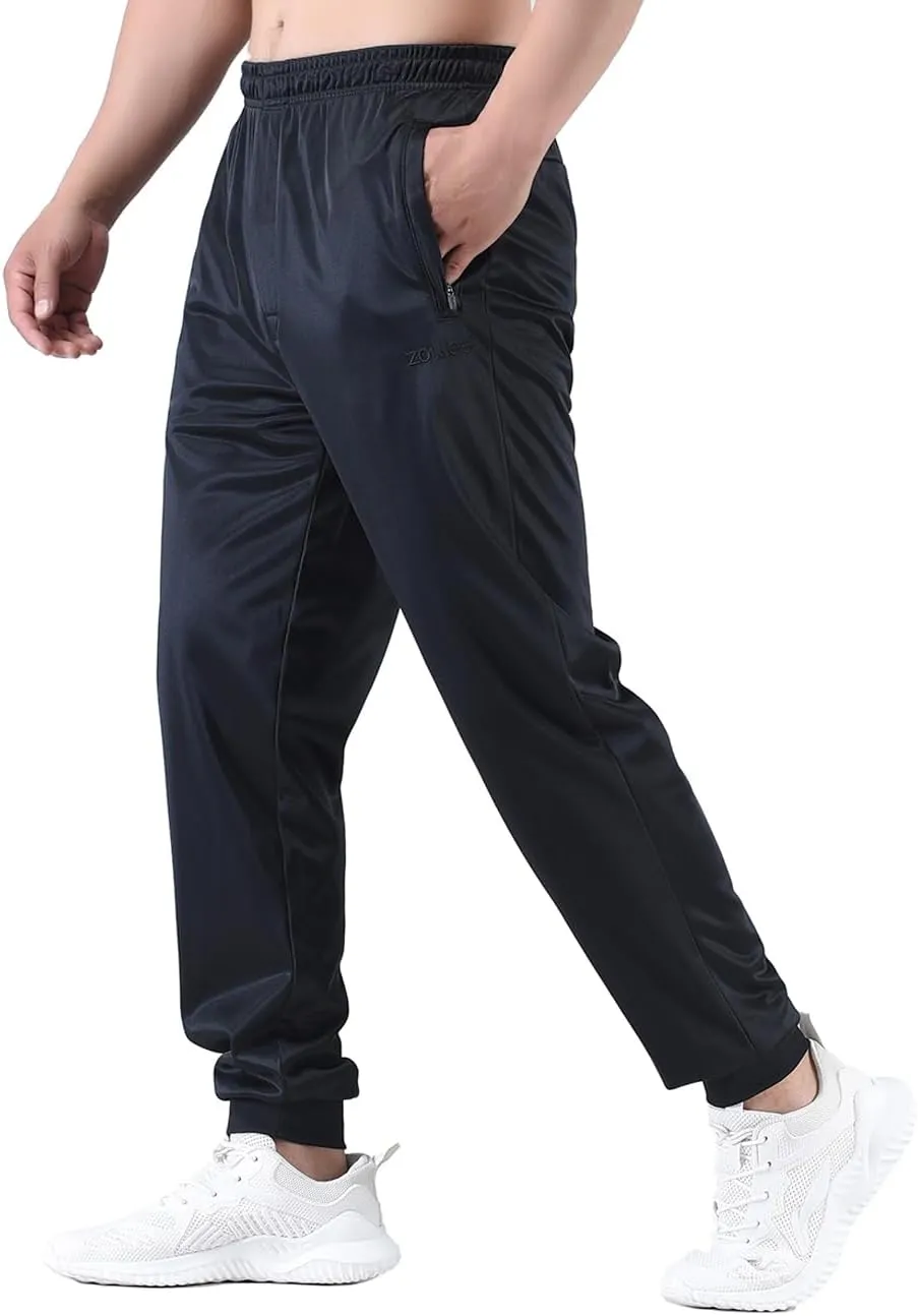 Zoulee Men's Zipper Fly Joggers Athletic Track Pants for Workout and Commute