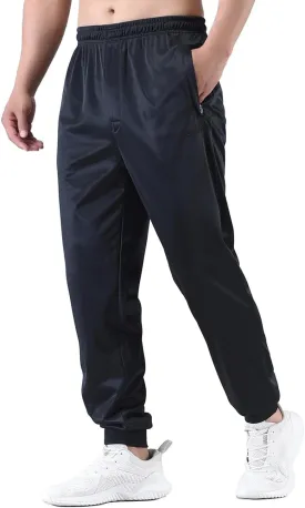 Zoulee Men's Zipper Fly Joggers Athletic Track Pants for Workout and Commute